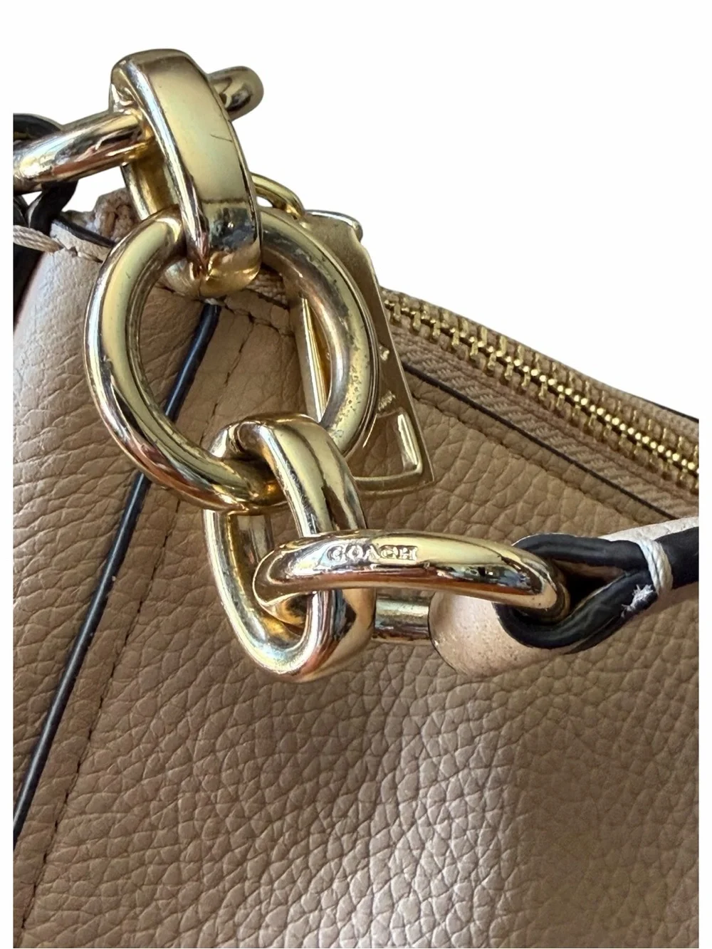 Coach Chelsea Hobo 32 Beechwood Pebbled Leather Shoulder Crossbody Bag